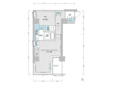 ロディア日本橋茅場町(1LDK/1階)の間取り写真
