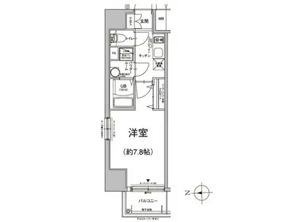 エスリード金山リュクス(1K/15階)の間取り写真