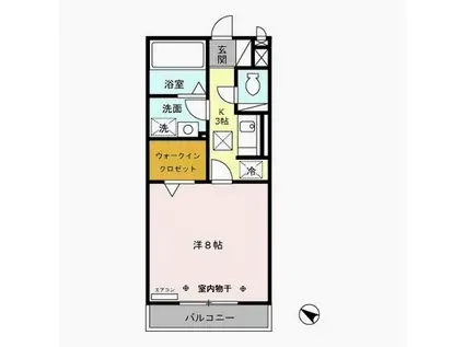 ドルフクレセント六番館(1K/1階)の間取り写真