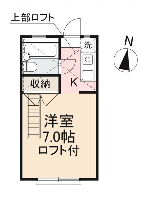 ドミトリー茜(1K/2階)の間取り写真