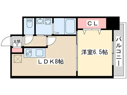 コープ野村梅田A棟(1LDK/11階)の間取り写真