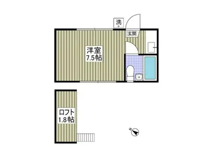 チェリーブラッサム(ワンルーム/1階)の間取り写真