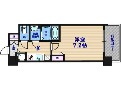 スワンズシティ大阪イースト(1K/6階)の間取り写真