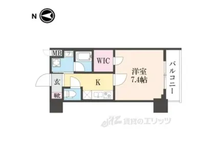 ベラジオ雅び烏丸十条2(1K/3階)の間取り写真