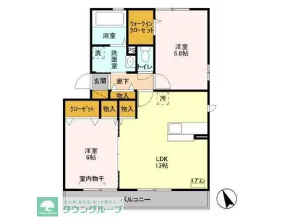 レジデンス ダイコク(2LDK/3階)の間取り写真