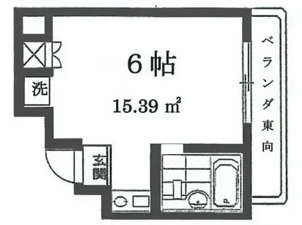 ヴィラ野方(ワンルーム/2階)の間取り写真