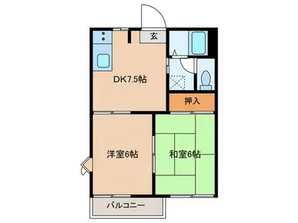 クラリス21 C(2DK/1階)の間取り写真