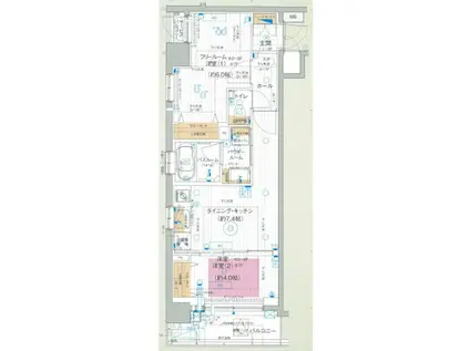 エステムプラザ凌雲閣(2DK/4階)の間取り写真