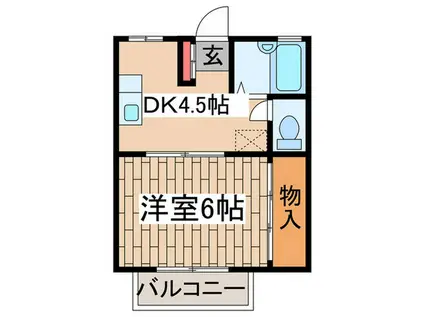 ハイムフジ(1DK/2階)の間取り写真