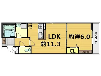 カーサ鞍馬口(1LDK/3階)の間取り写真
