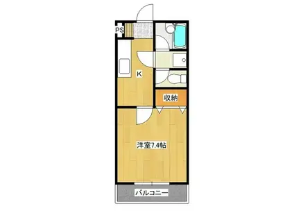 ブラウニー(1K/1階)の間取り写真