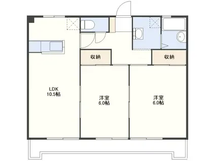 アベニュー島田PARTII(2LDK/2階)の間取り写真