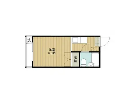 パティーナ西浦和II(ワンルーム/1階)の間取り写真