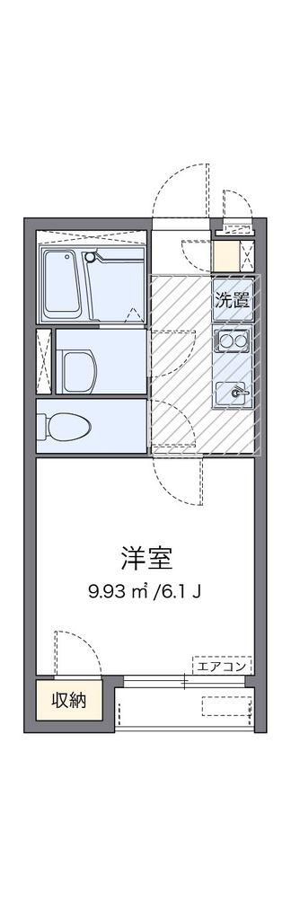 クレイノMZ三河島(1K/2階)の間取り写真