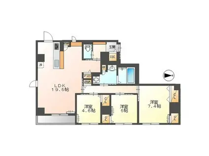 ESQUINA(3LDK/4階)の間取り写真