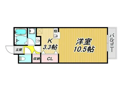 阪急神戸線 塚口駅(阪急) 徒歩10分 2階建 築16年(1K/2階)の間取り写真