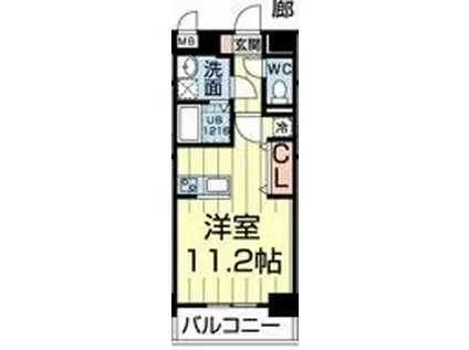 EPCOT(ワンルーム/3階)の間取り写真