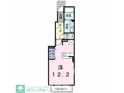 アヴニールI(1K/1階)の間取り写真