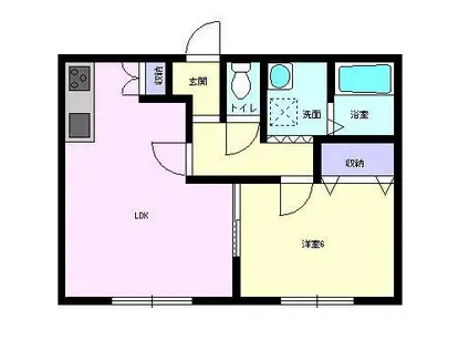 リポーズウィング横手(1LDK/1階)の間取り写真