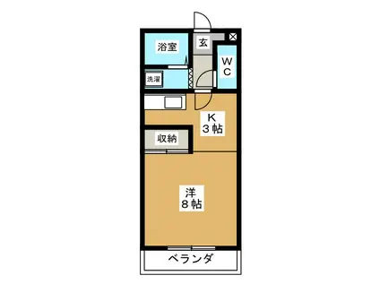 BANKS(1K/1階)の間取り写真