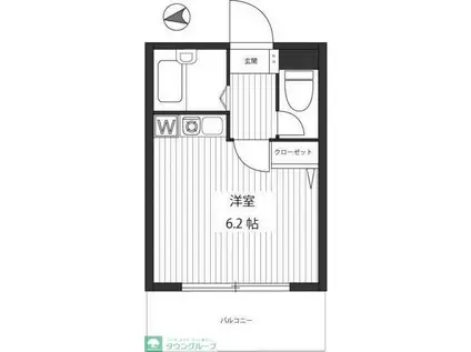 スターコート西青木(ワンルーム/2階)の間取り写真