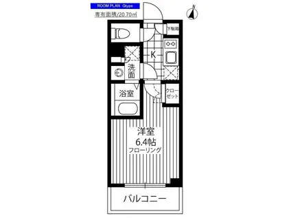 GRAND横濱山下町(1K/11階)の間取り写真