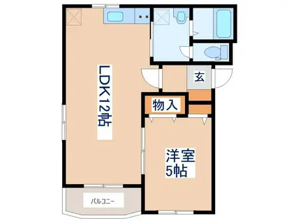 マンションドムスワロー(1LDK/3階)の間取り写真