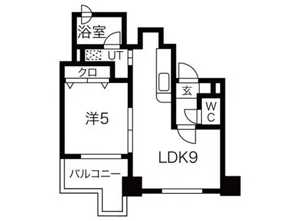 クラッセ山鼻(1LDK/2階)の間取り写真