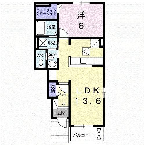 ベントルナータ(1LDK/1階)の間取り写真