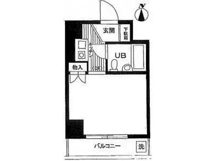日神パレステージ錦糸町第2(ワンルーム/3階)の間取り写真