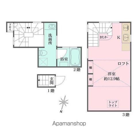 グランエッグス新宿中井(ワンルーム/3階)の間取り写真