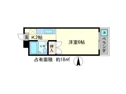 川上ハイツ(1K/3階)の間取り写真