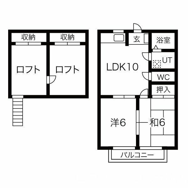 コーポラスノベルティB(2LDK/2階)の間取り写真