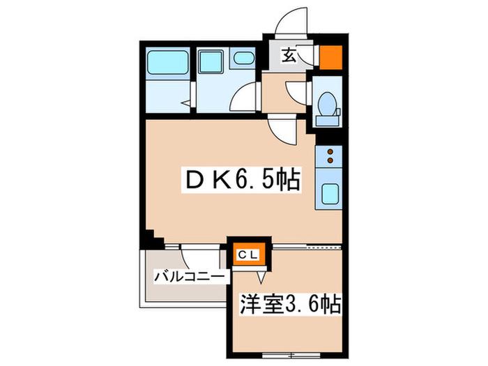 ルネサンスコート自由が丘(1DK/3階)の間取り写真