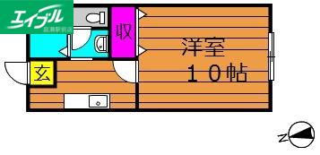 片島サンプラザ(1K/1階)の間取り写真