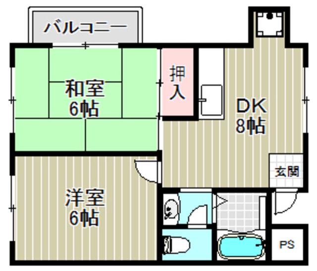 セントレージアーク大浜(2DK/2階)の間取り写真