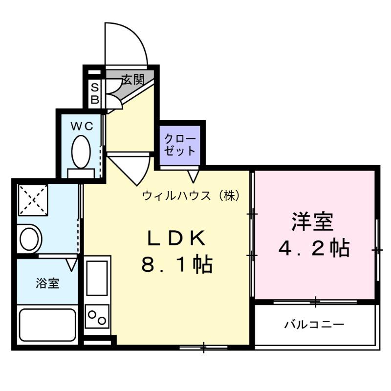 GRAND SUWA(1LDK/1階)の間取り写真