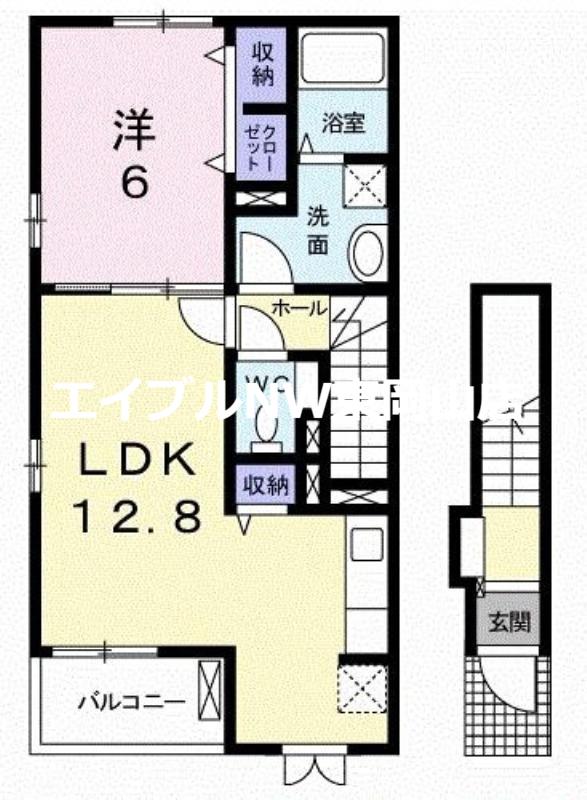 コッティ・ノイ(1LDK/2階)の間取り写真