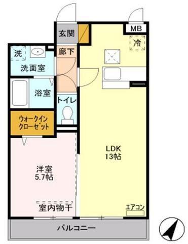 グランマルニエ(1LDK/2階)の間取り写真