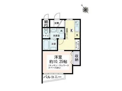 メゾンK(ワンルーム/3階)の間取り写真