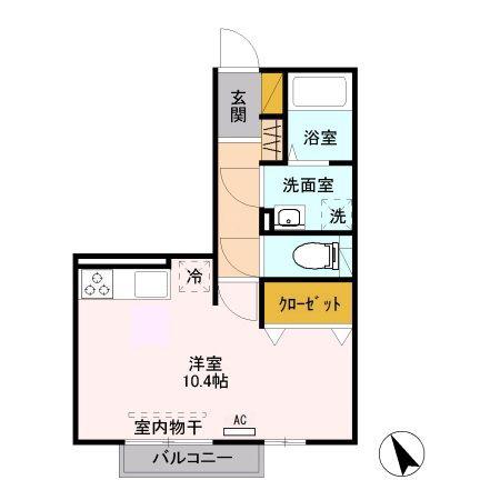 セントラルM(ワンルーム/2階)の間取り写真