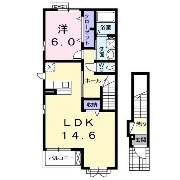 エクセルコートII(1LDK/2階)の間取り写真