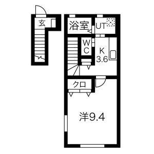 FIORE桜町 D棟(1K/2階)の間取り写真