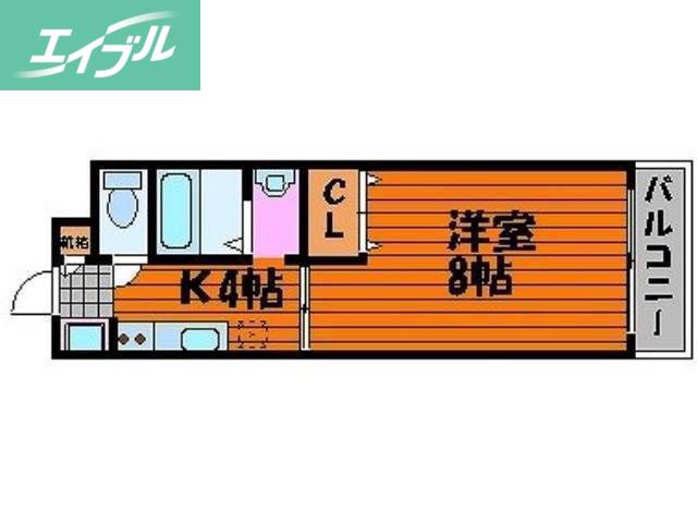 パディー南方(1K/1階)の間取り写真