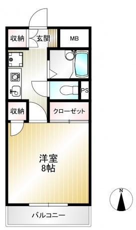 ハイシティー堀南(1K/3階)の間取り写真