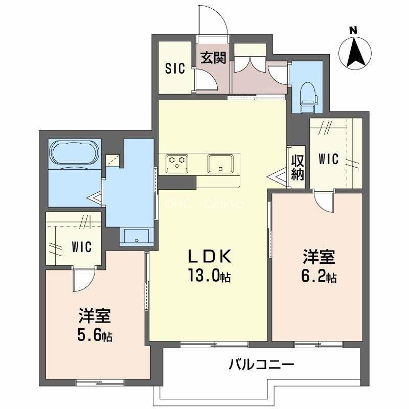 シャーメゾン バルーンフラワー(2LDK/1階)の間取り写真