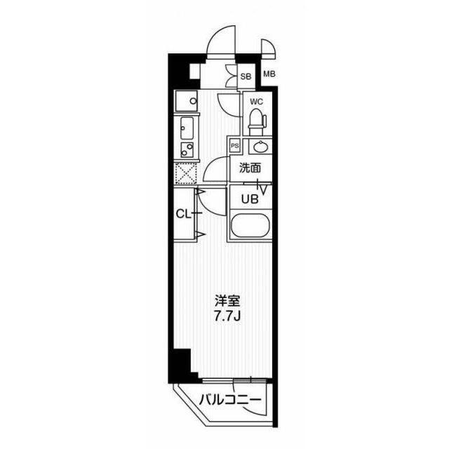 N-STAGE亀戸II(1K/6階)の間取り写真