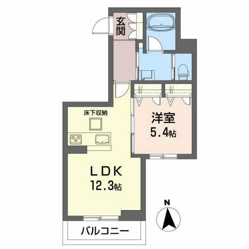 ABBANDONO(1LDK/1階)の間取り写真