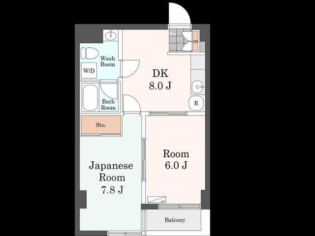ノアール(2DK/2階)の間取り写真