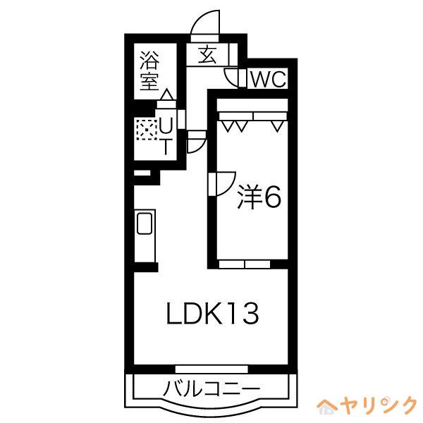 メゾンSKII(1LDK/2階)の間取り写真
